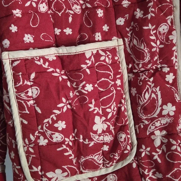 Free People Red and White Bomber Jacket - Picture 6 of 10